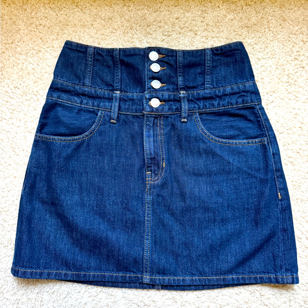 Re Done corset mini denim skirt